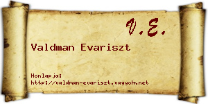 Valdman Evariszt névjegykártya